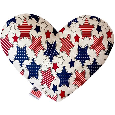 MIRAGE PET PRODUCTS Patriotic Stars 6 in. Stuffing Free Heart Dog Toy 1240-SFTYHT6